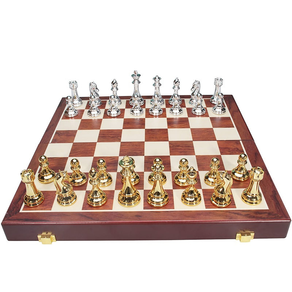 Acrylic Pieces Large Metal Chess Set - Image 2