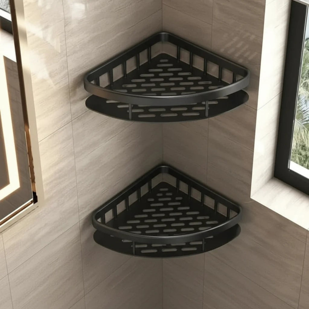 Adhesive Bathroom Shelf Drill-Free Stainless Steel Shower Caddy For Shampoo And Toiletries - Image 10