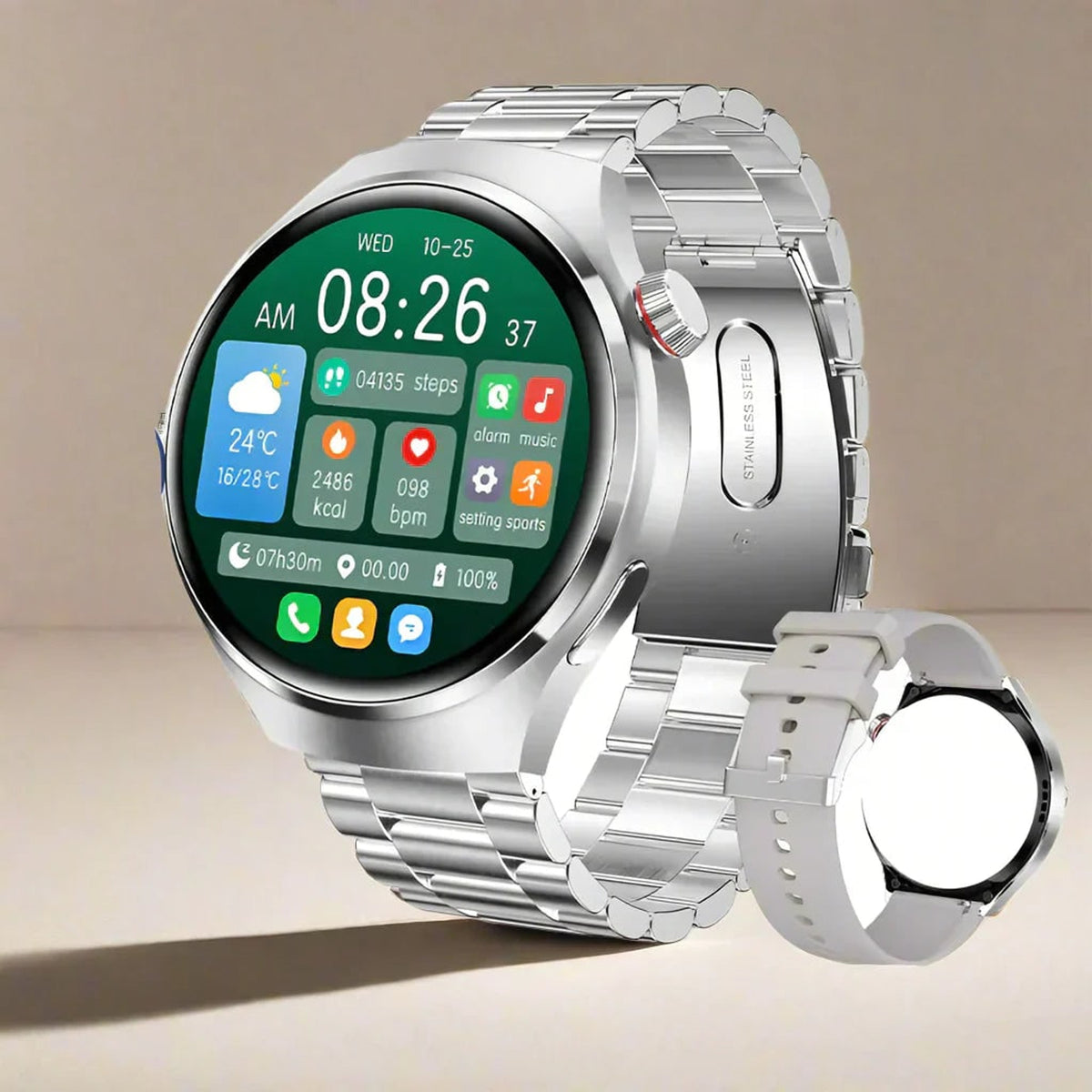 Ares Pro 2024 Smartwatch With NFC GPS Health Monitor And Bluetooth Calling - Image 3