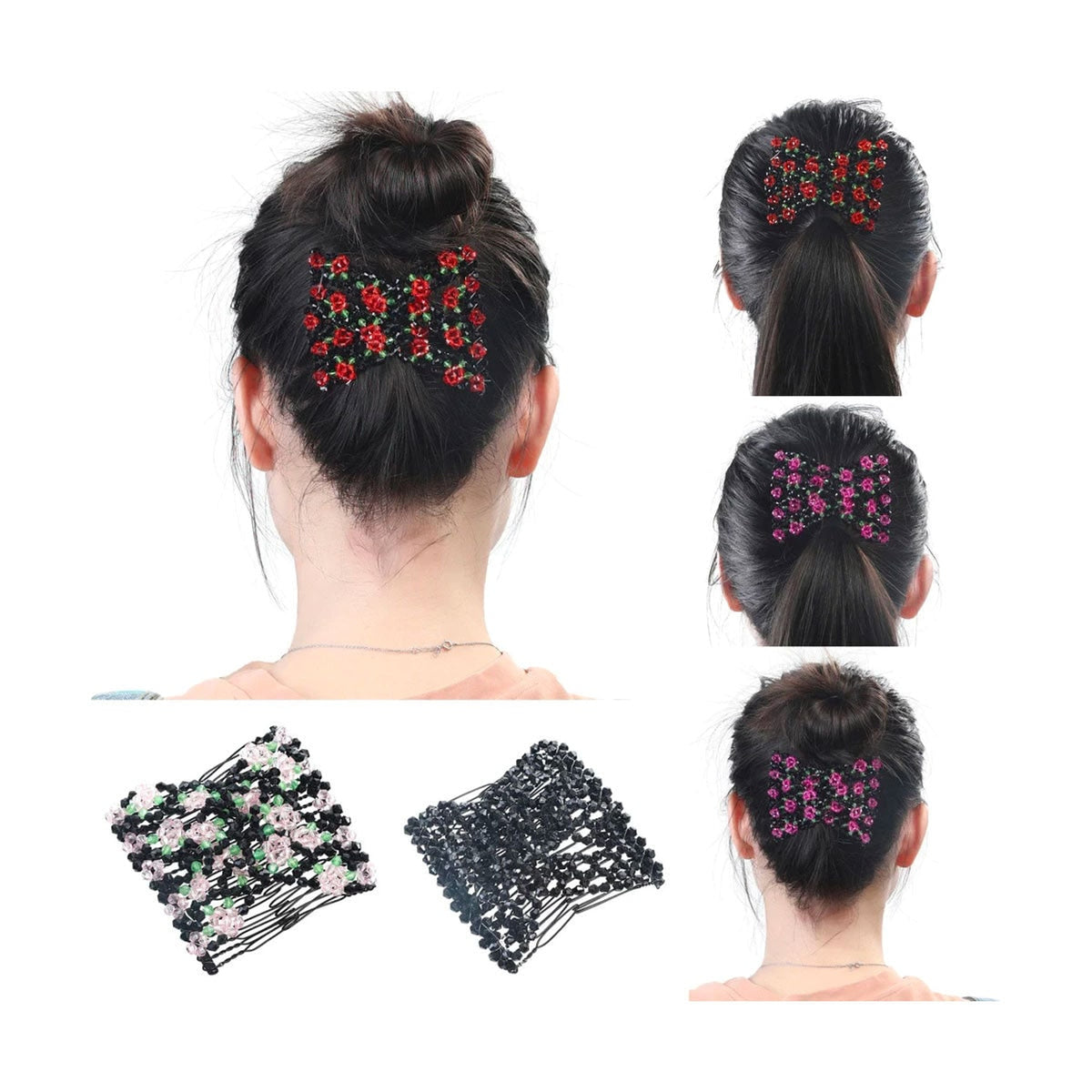 Beaded Hair Comb For Strong Hold Stretchable Design And Workout-Ready Styling - Image 1