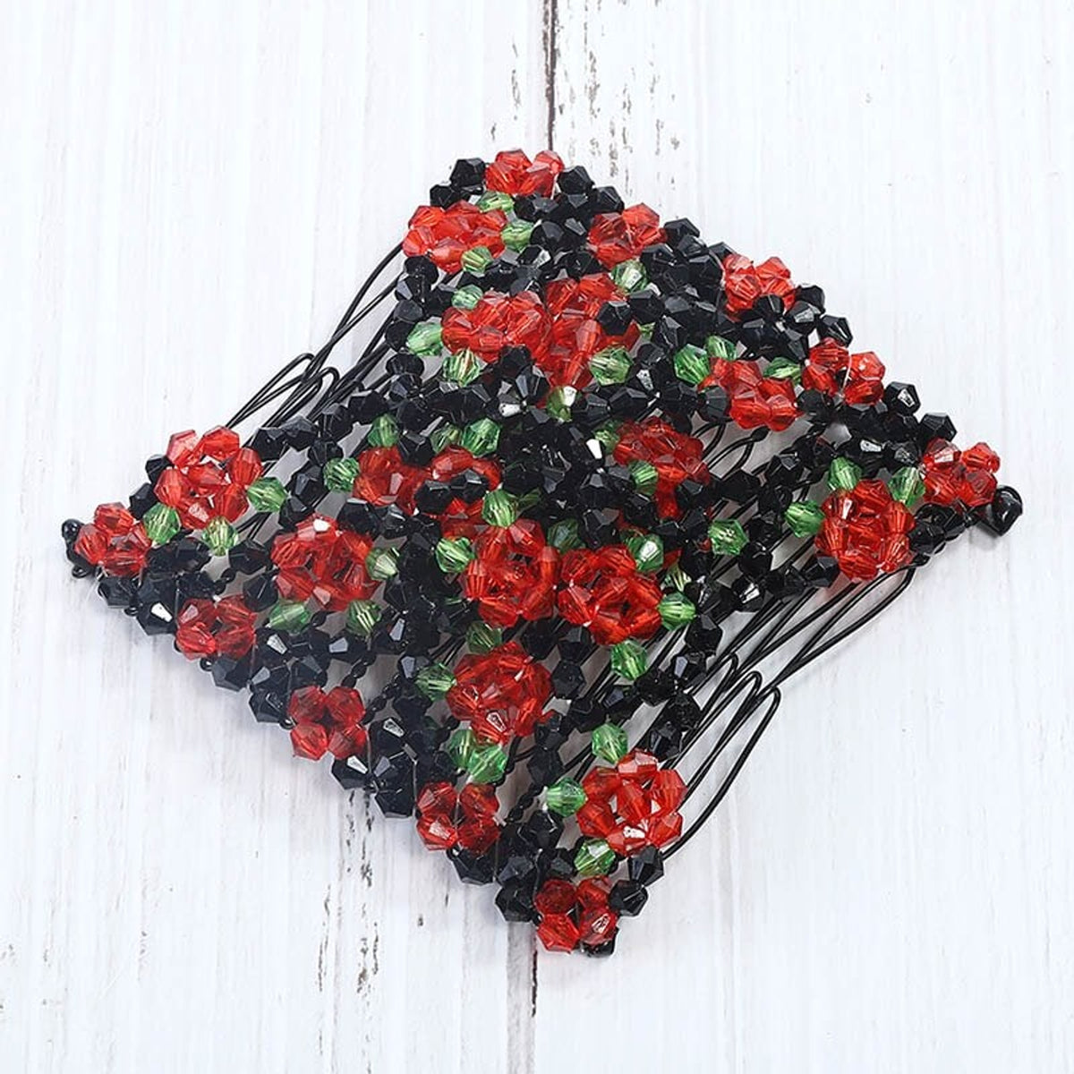 Beaded Hair Comb For Strong Hold Stretchable Design And Workout-Ready Styling - Image 5