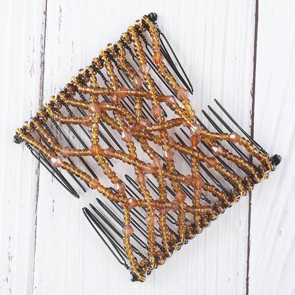 Beaded Hair Comb For Strong Hold Stretchable Design And Workout-Ready Styling - Image 8