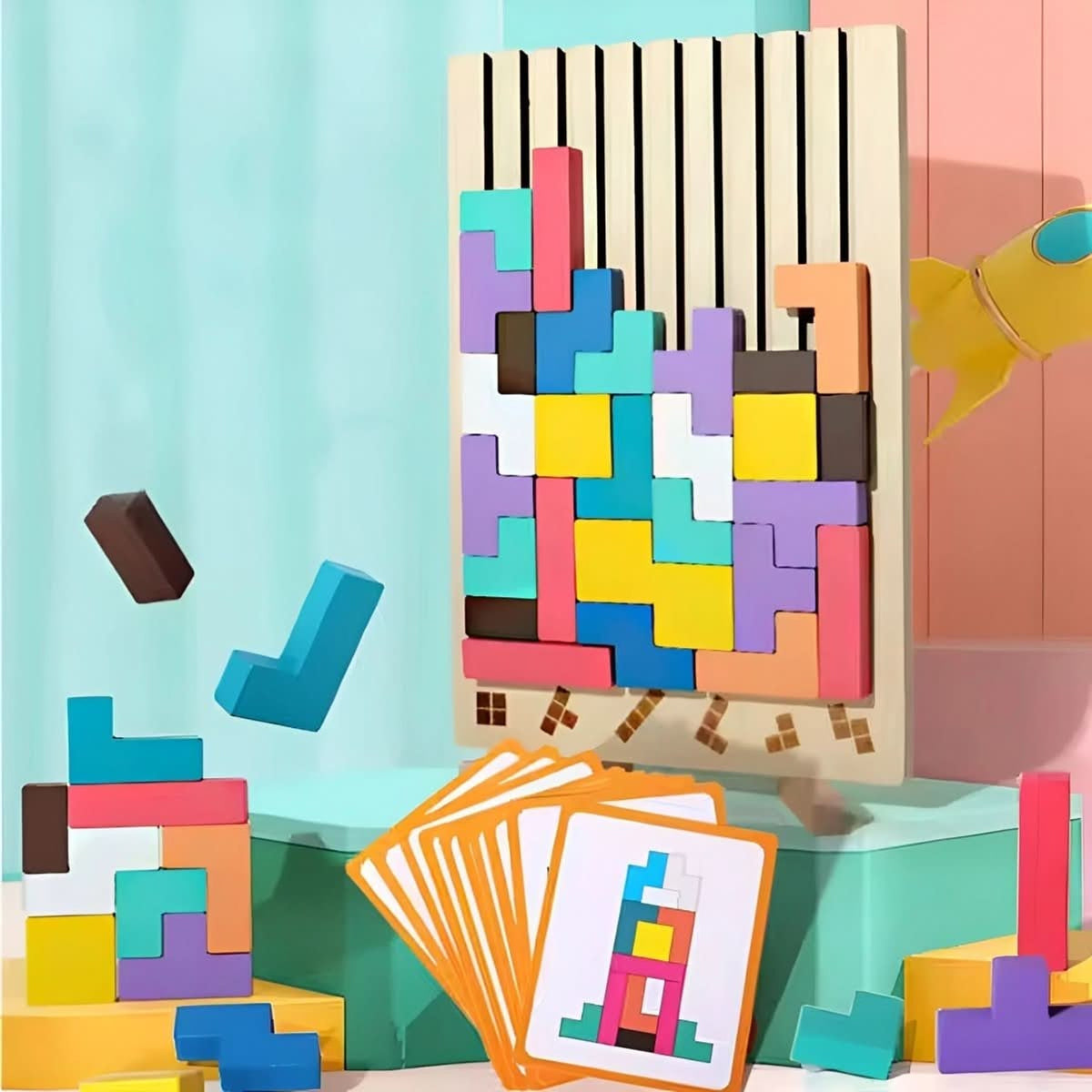 Briqlearn Wooden Block Puzzle For Creative Stacking And Logical Thinking - Image 1