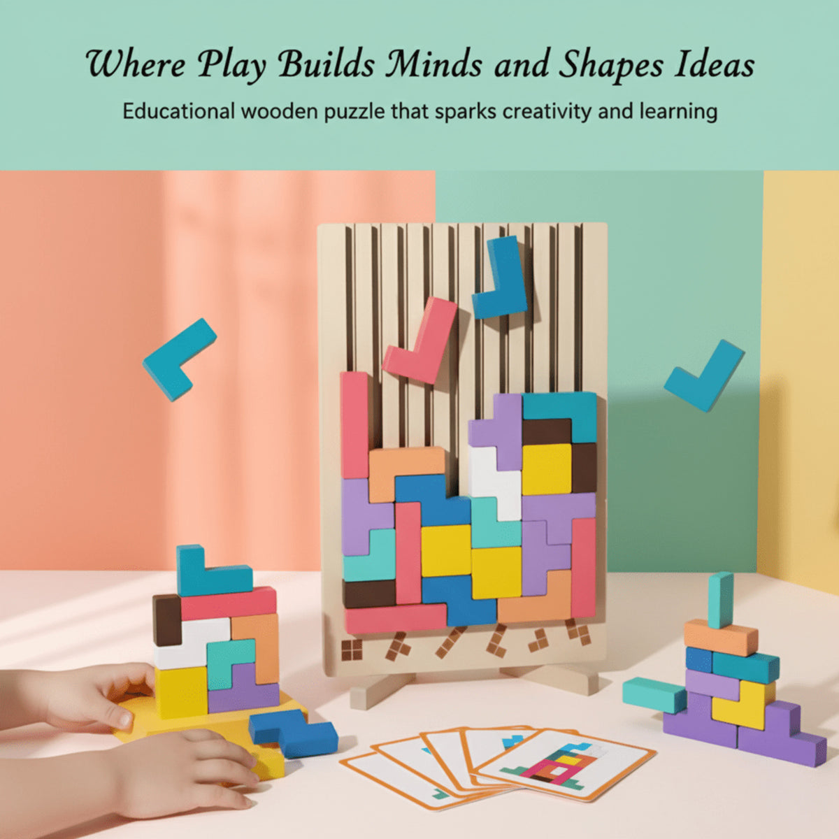 Briqlearn Wooden Block Puzzle For Creative Stacking And Logical Thinking - Image 4