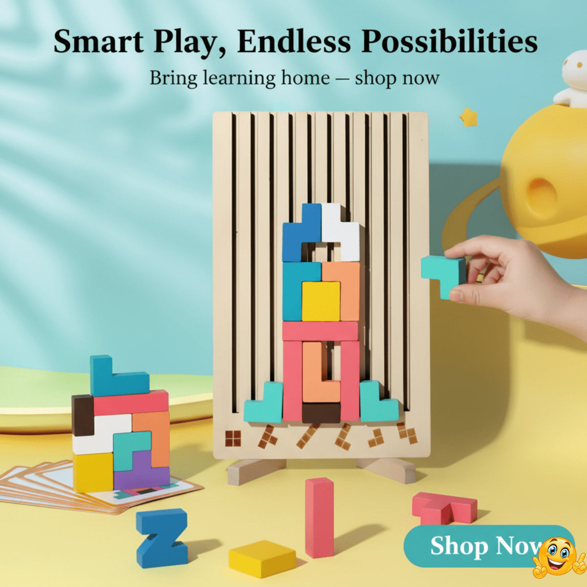 Briqlearn Wooden Block Puzzle For Creative Stacking And Logical Thinking - Image 5