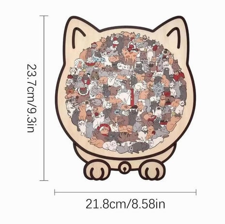 Cat Shaped Wooden Puzzle 135 Pieces Morandi Colors Calmpiece For Relaxation And Decor - Image 9