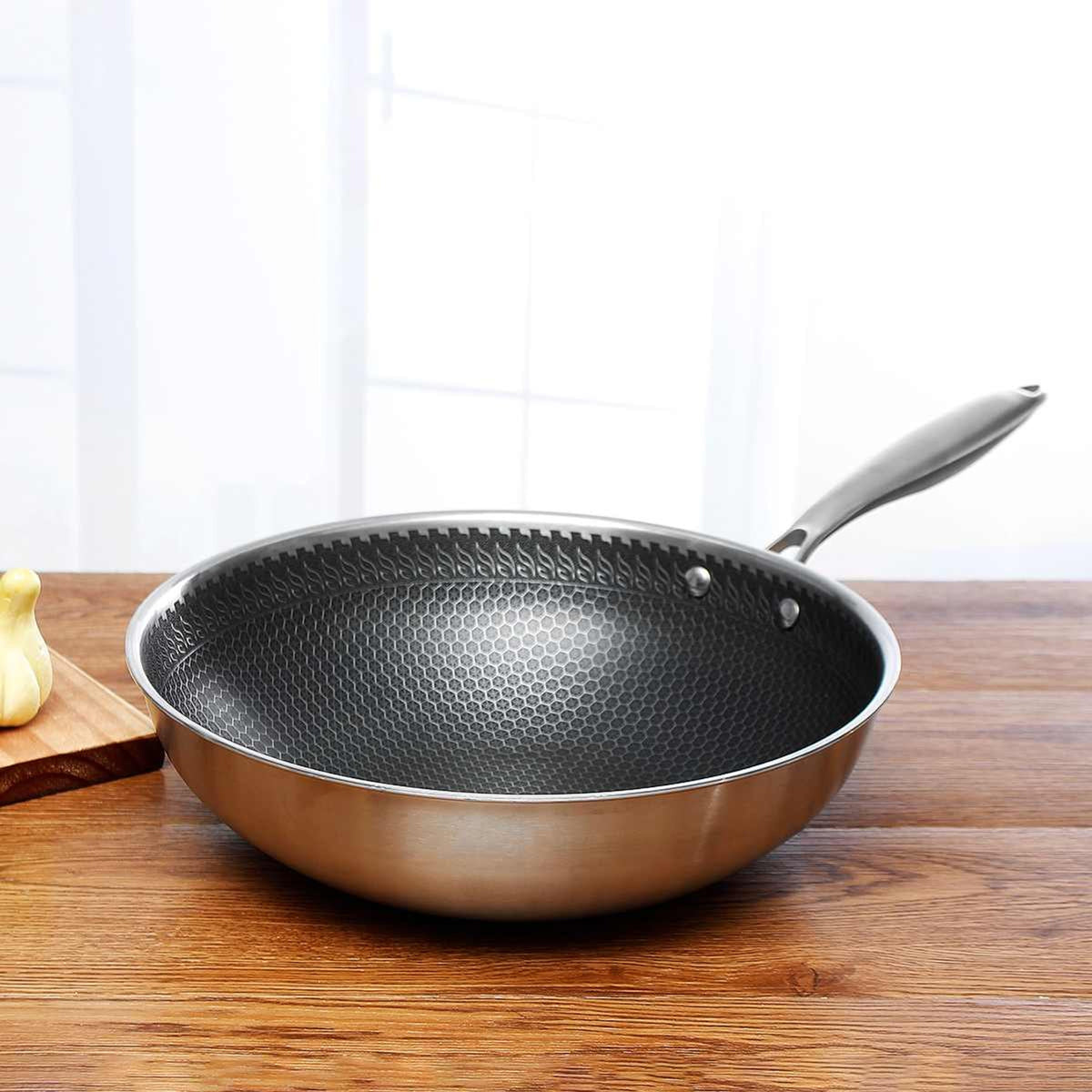 Chefcraft Stainless Steel Non Stick Frying Pan For Effortless Cooking With Cool-Touch Grip - Image 1