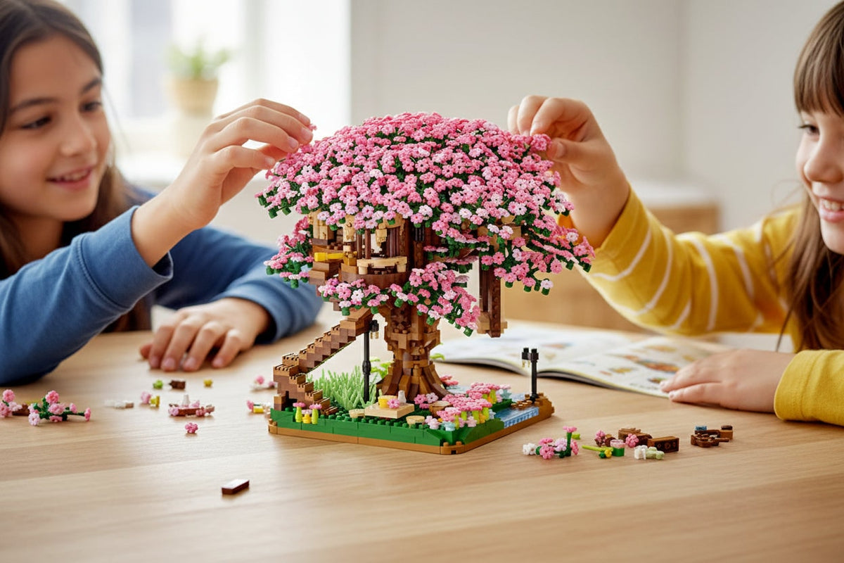 Cherry Blossom Tree House Building Blocks Set 2138-Piece Creative Model Kit For Kids And Collectors - Image 2