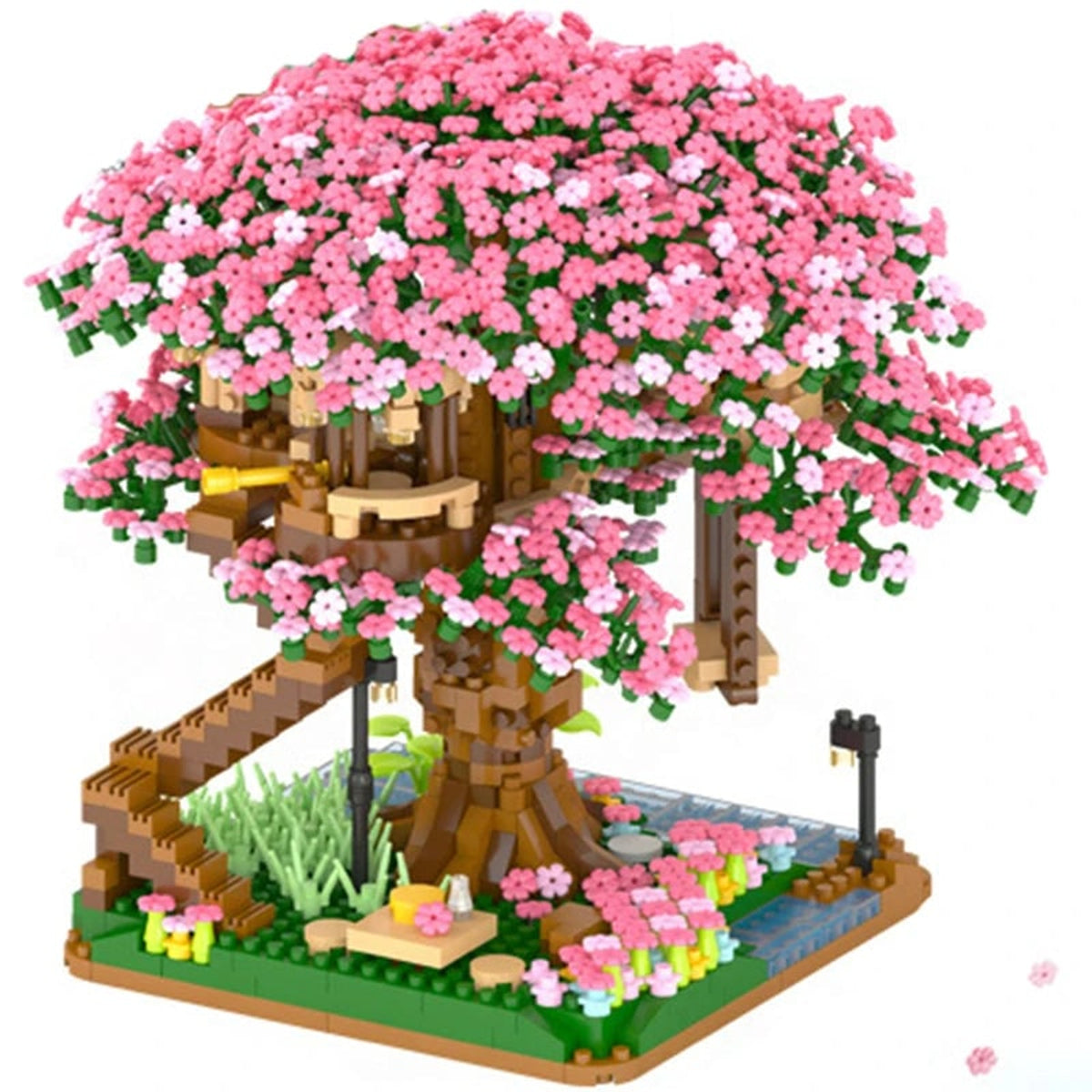 Cherry Blossom Tree House Building Blocks Set 2138-Piece Creative Model Kit For Kids And Collectors - Image 1