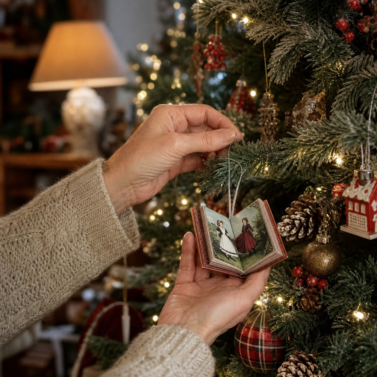 Christmas Advent Calendar With 24 Miniature Book Ornaments - Image 5