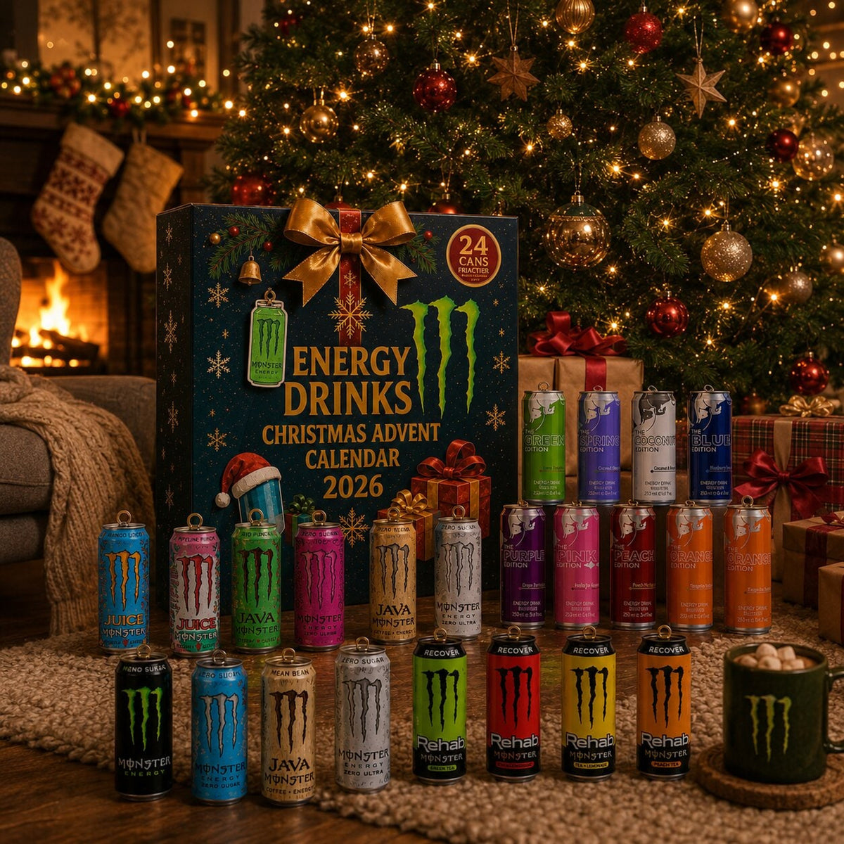 Christmas Energy Drink Advent Calendar 24 Days Of Collectible Can Designs - Image 6