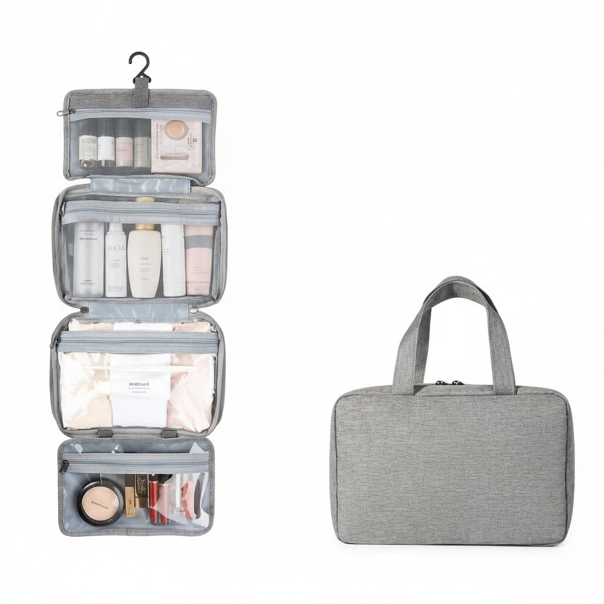 Compact Cosmetic Organizer With 4 Compartments For Travel And Everyday Storage - Image 8