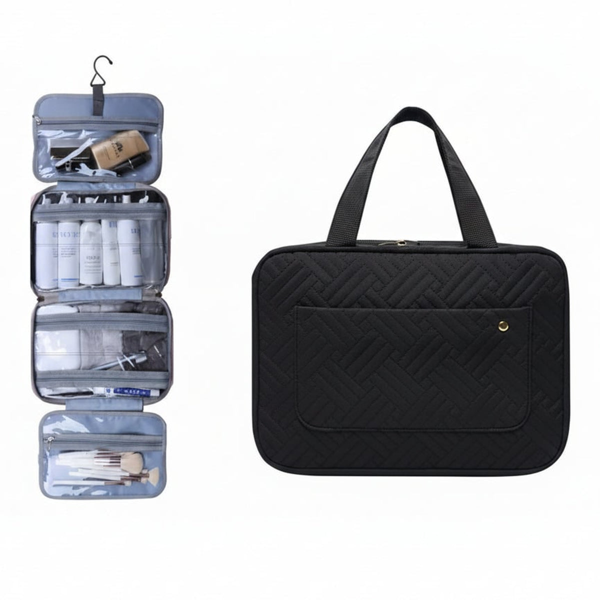 Compact Cosmetic Organizer With 4 Compartments For Travel And Everyday Storage - Image 7