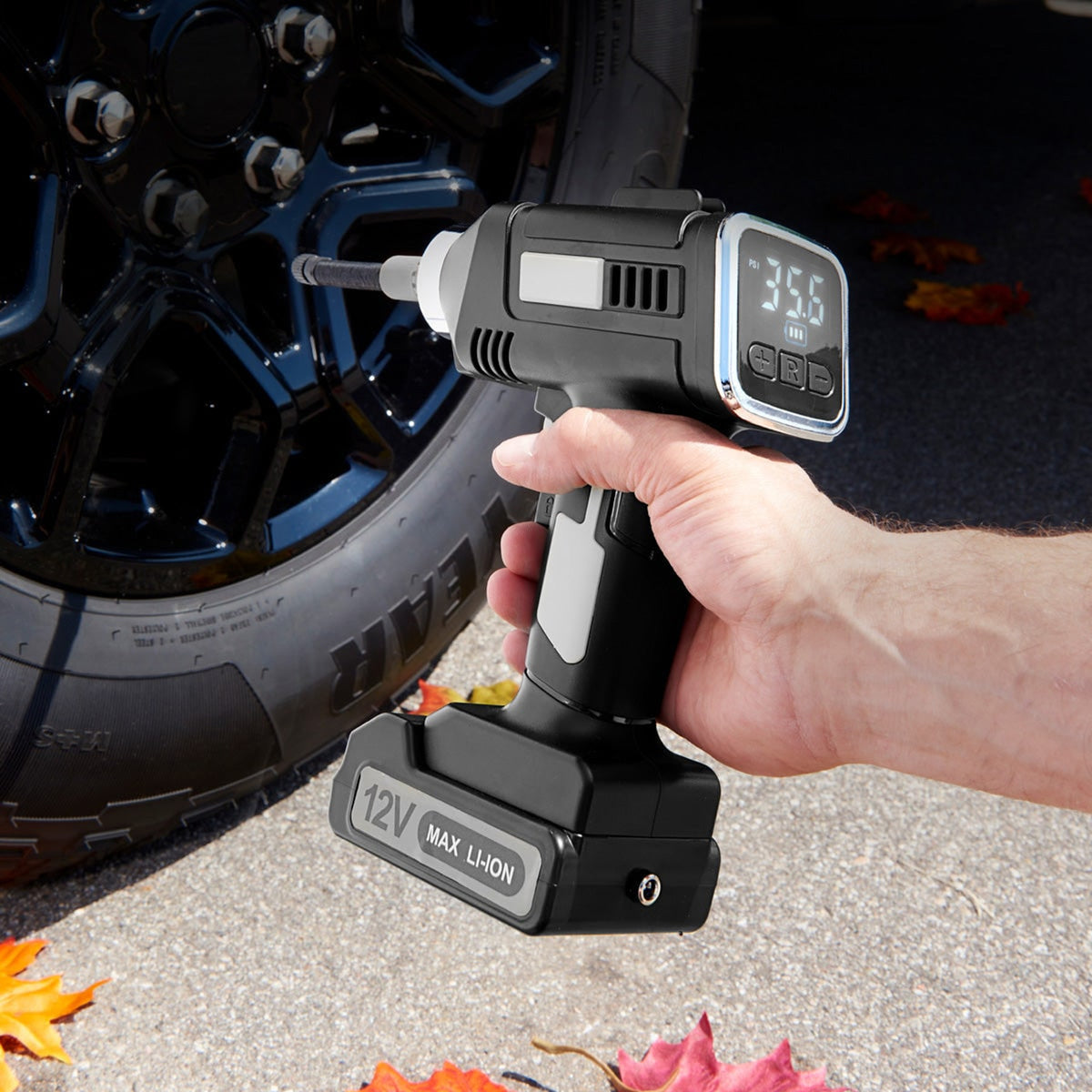 Cordless Tire Inflator With Auto Stop And Digital Gauge Rechargeable - Image 1