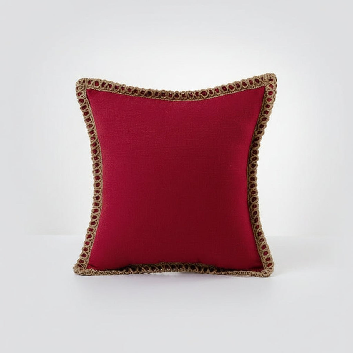 Crocheted Border Square Decorative Cushion With Vibrant French Style - Image 7