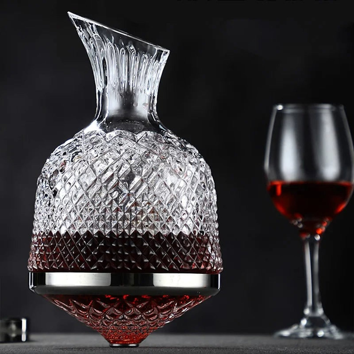 Crystal 360 Rotating Wine Decanter - Image 2