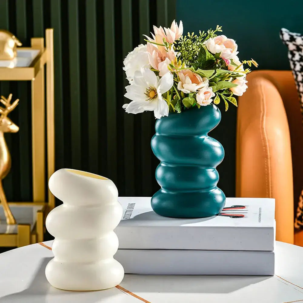 Modern Decorative Vase with Colorful Glass Style
