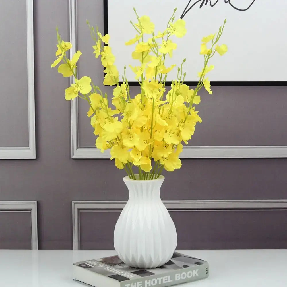 Textured Ribbed Vase with Curved Silhouette