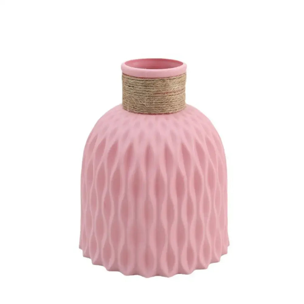 Textured Nordic Vase with Rope Wrapped Neck