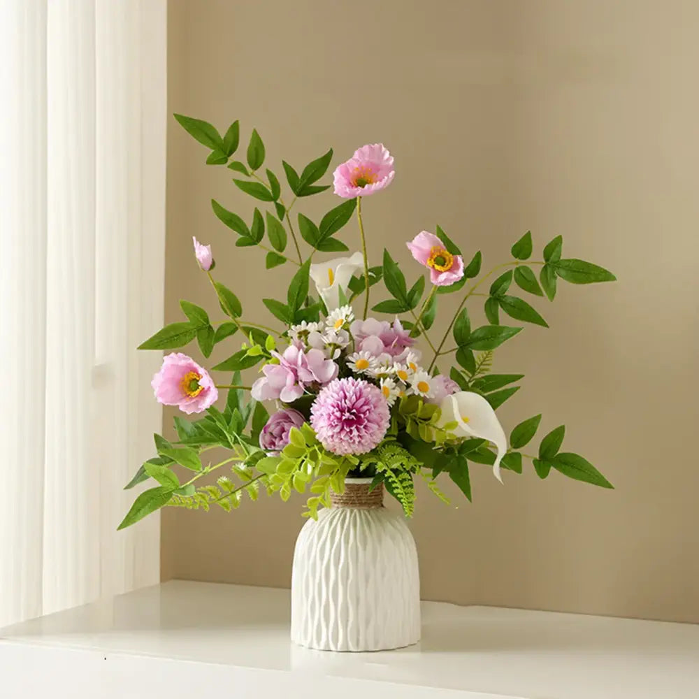 Textured Nordic Vase with Rope Wrapped Neck