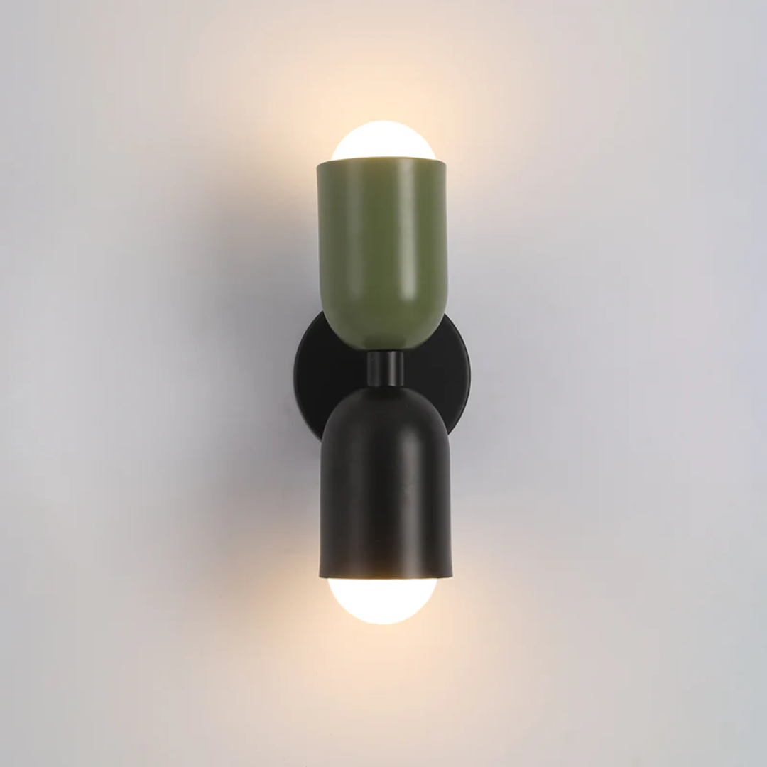 Modern Cylinder Wall Sconce with Dual Globes
