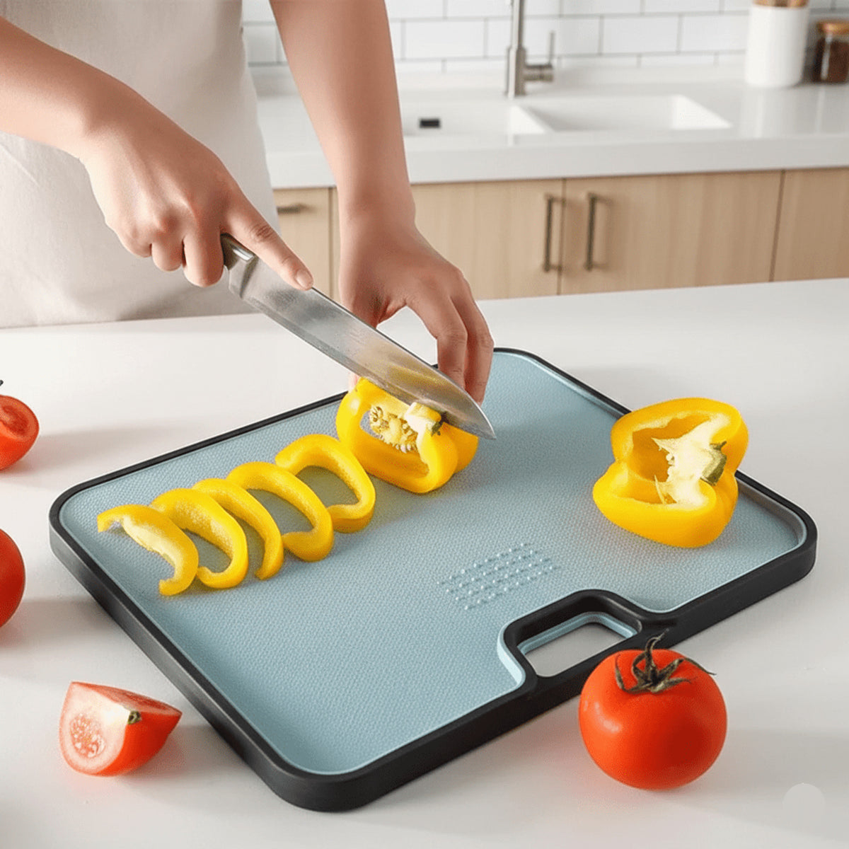 Eco-Friendly Wheat Straw Cutting Board With Double-Sided Design For Meat And Vegetables - Image 2