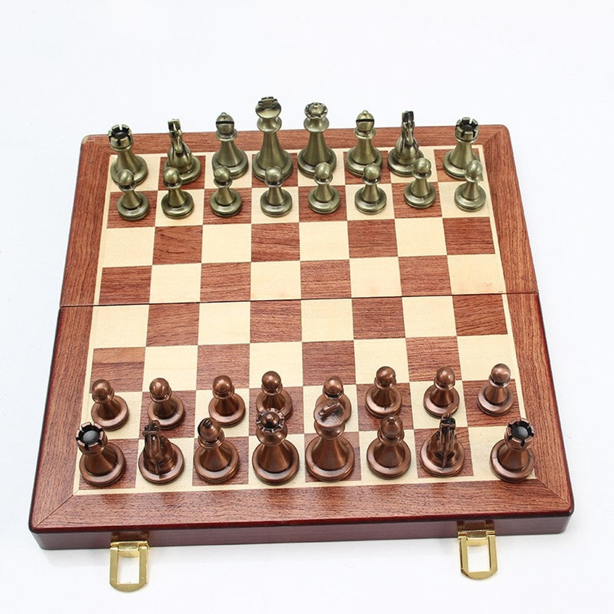 Folding Metal Alloy Chess Set With European Competitive Educational Toy Board - Image 2