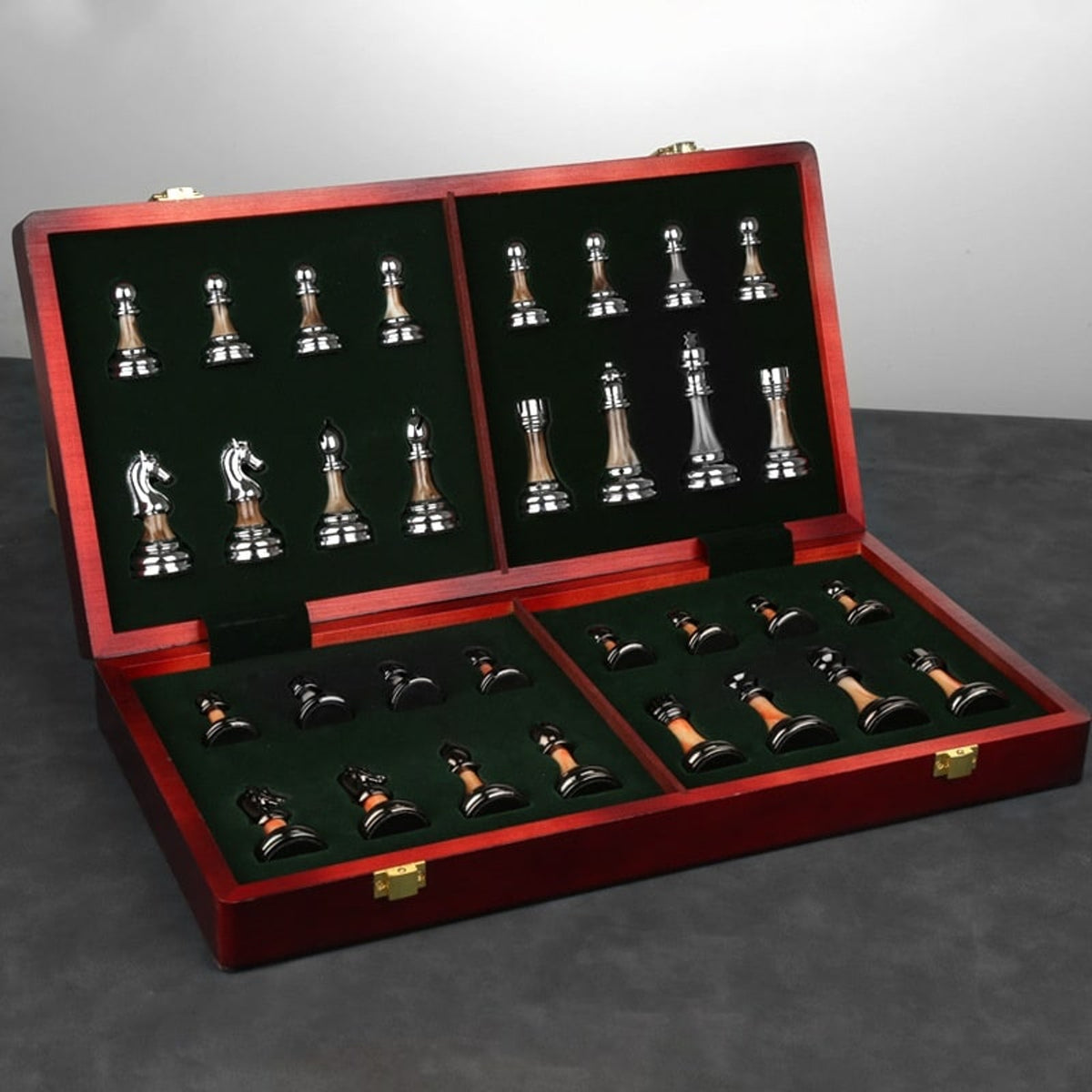 Folding Wooden Chess Set With Solid- Board - Image 6
