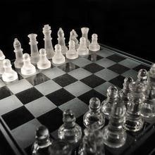 Glass Chess Set With Felted Base And Scratch-Resistant Board - Image 1