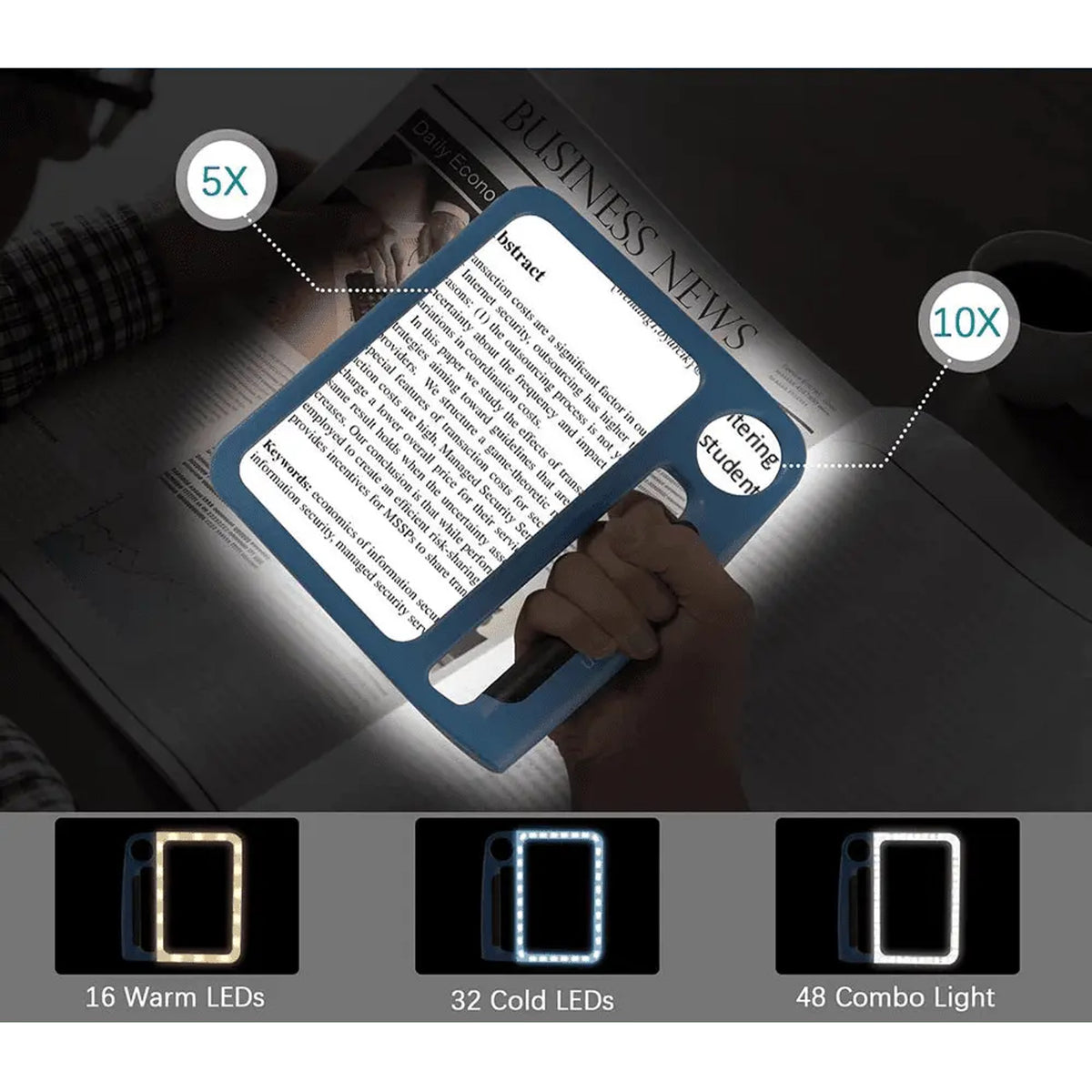 Handheld LED Magnifying Lamp With Dual Magnification - Image 3