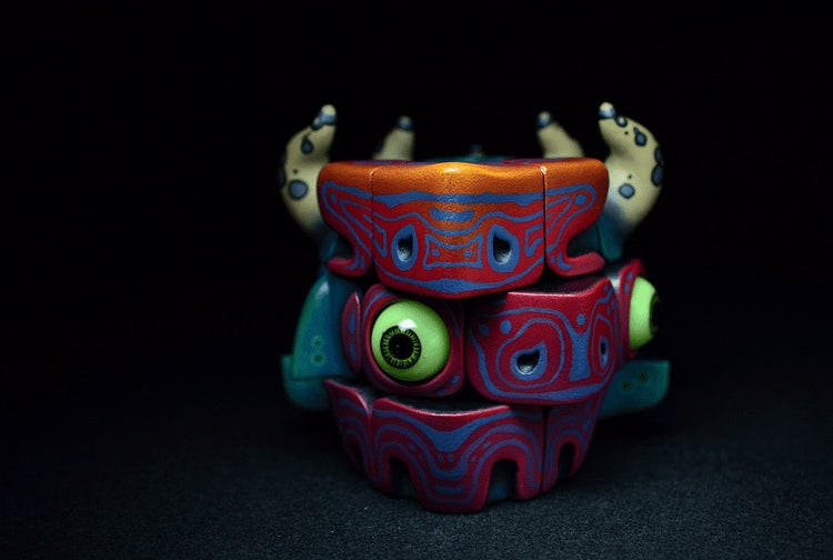 Handmade Art Toy Cube Unique Hand-Painted Puzzle Monster For Creative Souls - Image 4