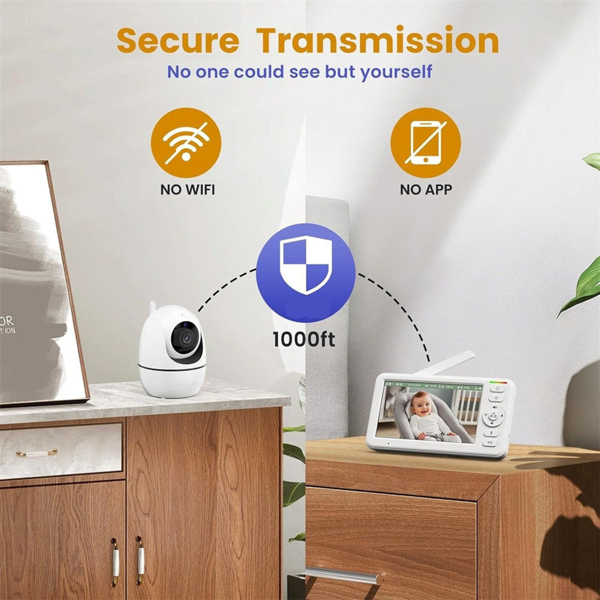 HD Wireless Baby Monitor With Night Vision Two-Way Audio And 1000ft Range - Image 2