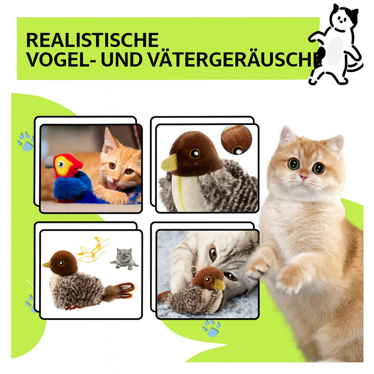 Interactive Bird Cat Toy With Realistic Sounds For Indoor Hunting Fun - Image 2