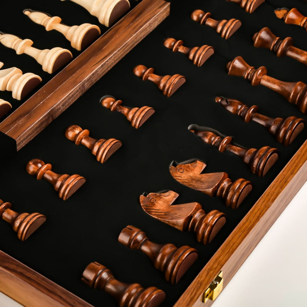 Large Solid Wood Folding Chess Set For Children - Image 2