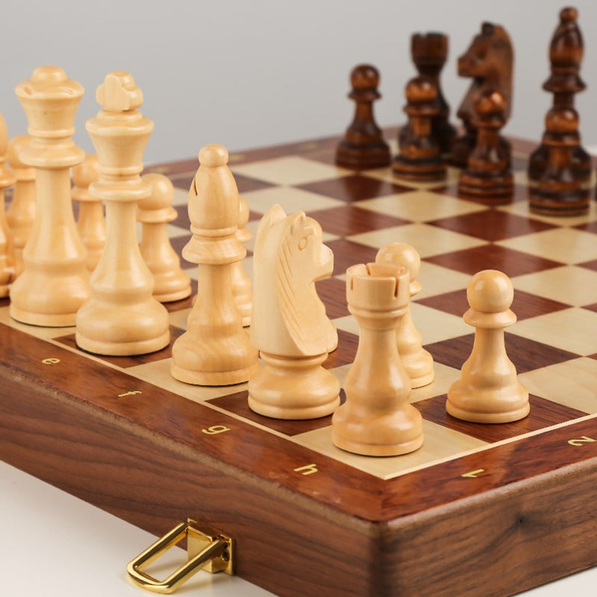 Large Solid Wood Folding Chess Set For Children - Image 3
