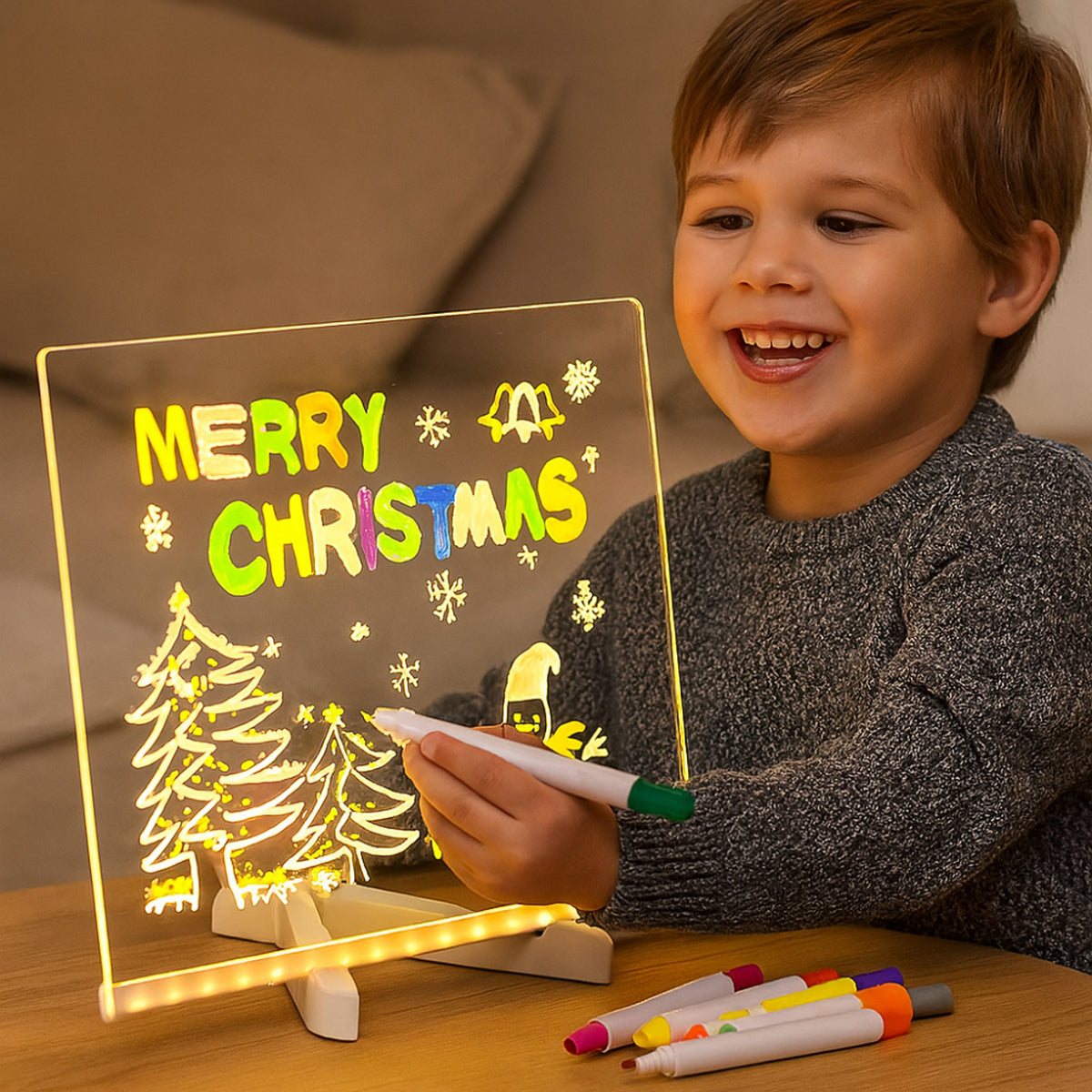 LED Drawing Board For Kids Reusable Illuminated Writing Tablet With Bright Backlight - Image 1