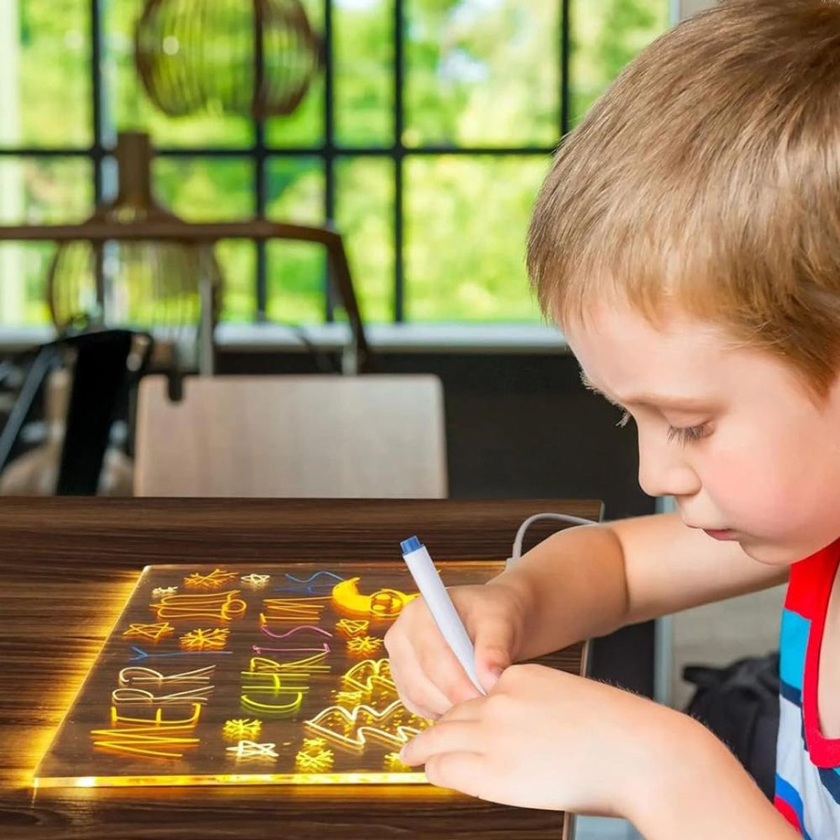 LED Drawing Board For Kids Reusable Illuminated Writing Tablet With Bright Backlight - Image 2