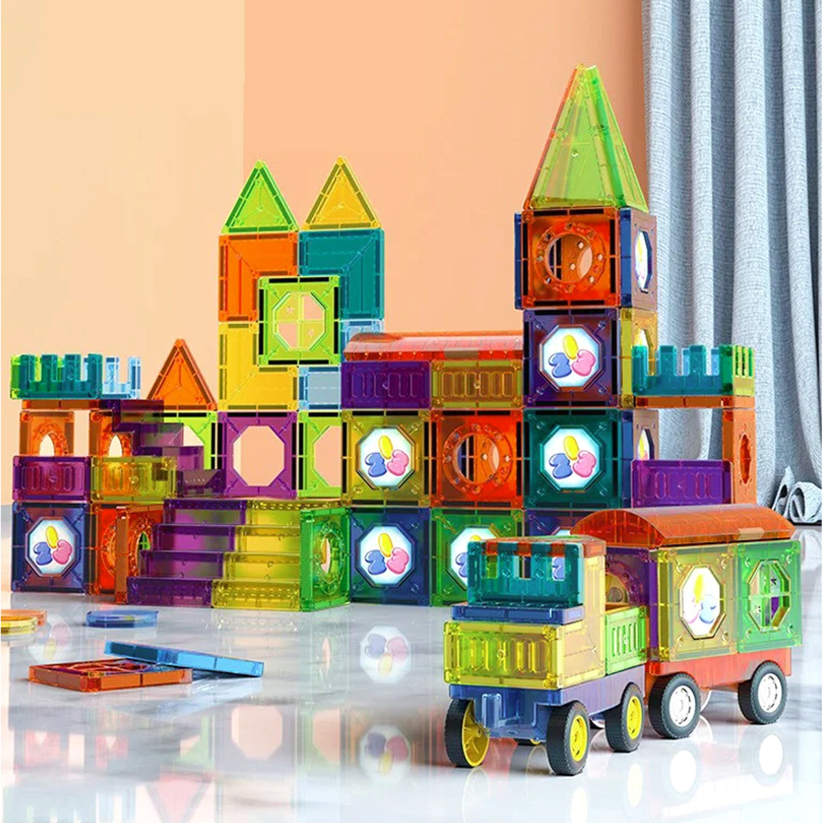 Magnetic Building Blocks 69-Piece Stem Construction Set For Kids - Image 4