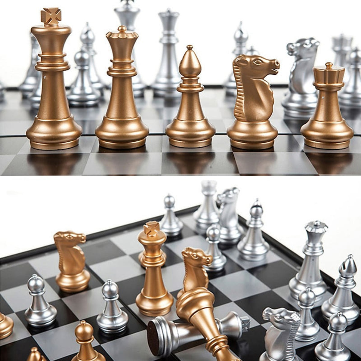 Magnetic Chess Set Folding Board With PVC Pieces For Elementary Students - Image 1