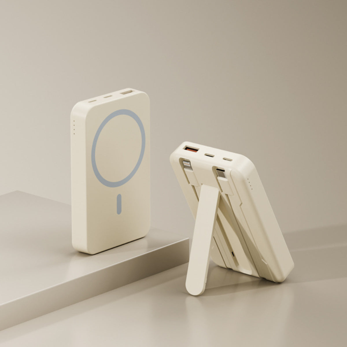 Magnetic Wireless Power Bank With 10 000mAh Capacity 22.5W Fast Charging And Built-In Stand - Image 3