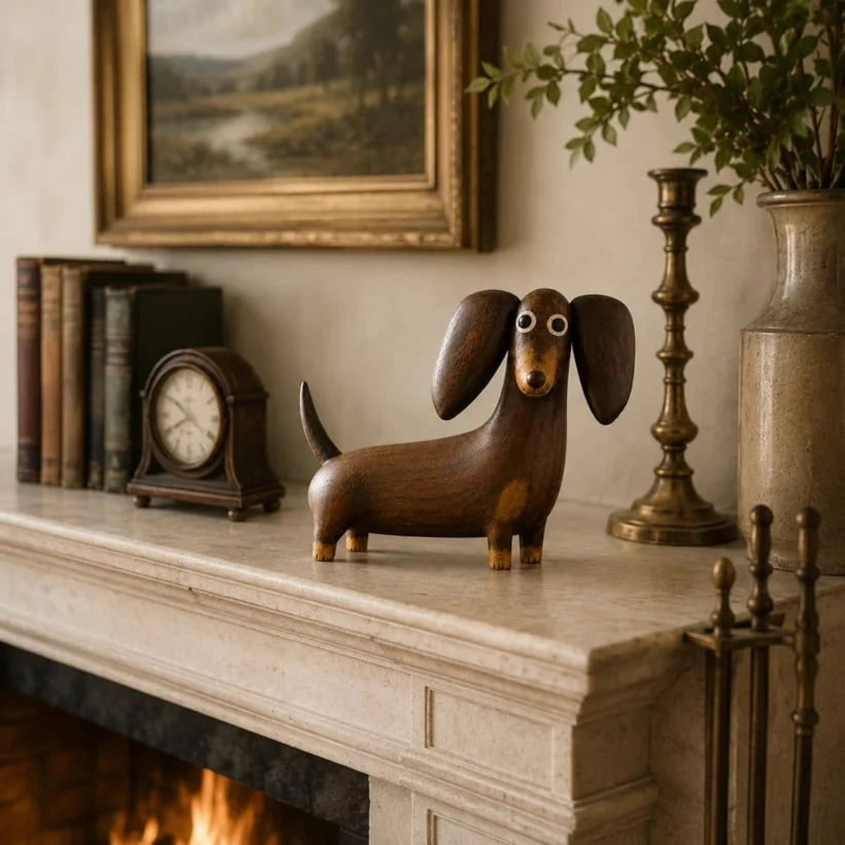 Matte Carved Dachshund Figurine Resin Tabletop Sculpture - Image 8
