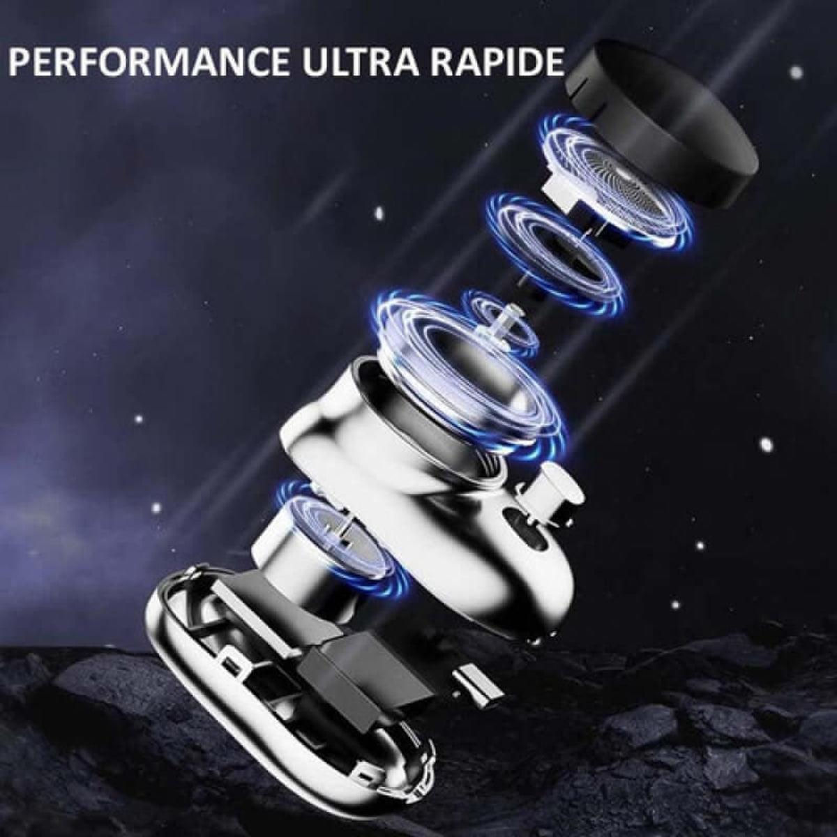 Men's Mini Electric Shaver Portable 7200 Rpm Turbo 6-Blade Rechargeable Grooming Tool - Image 4