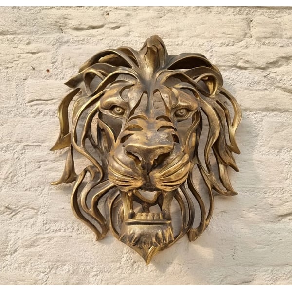 Metal Lion Head Wall Decoration Elegant And Strong Openwork Design For Indoor Or Outdoor Use - Image 2