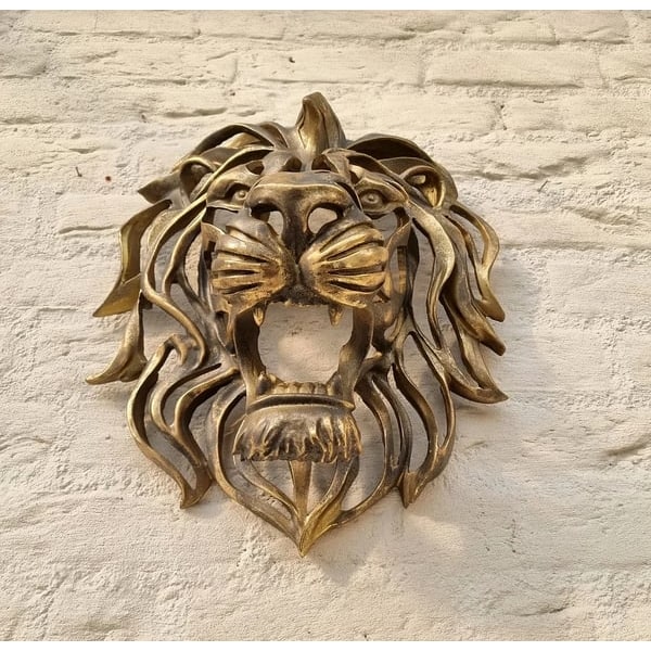 Metal Lion Head Wall Decoration Elegant And Strong Openwork Design For Indoor Or Outdoor Use - Image 3