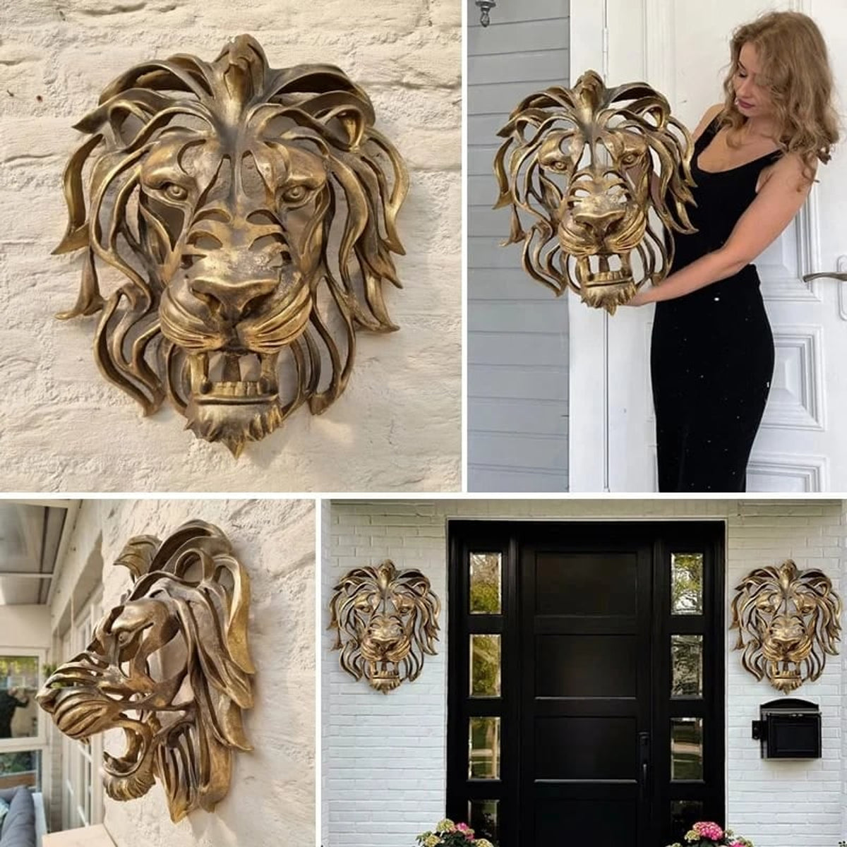 Metal Lion Head Wall Decoration Elegant And Strong Openwork Design For Indoor Or Outdoor Use - Image 7