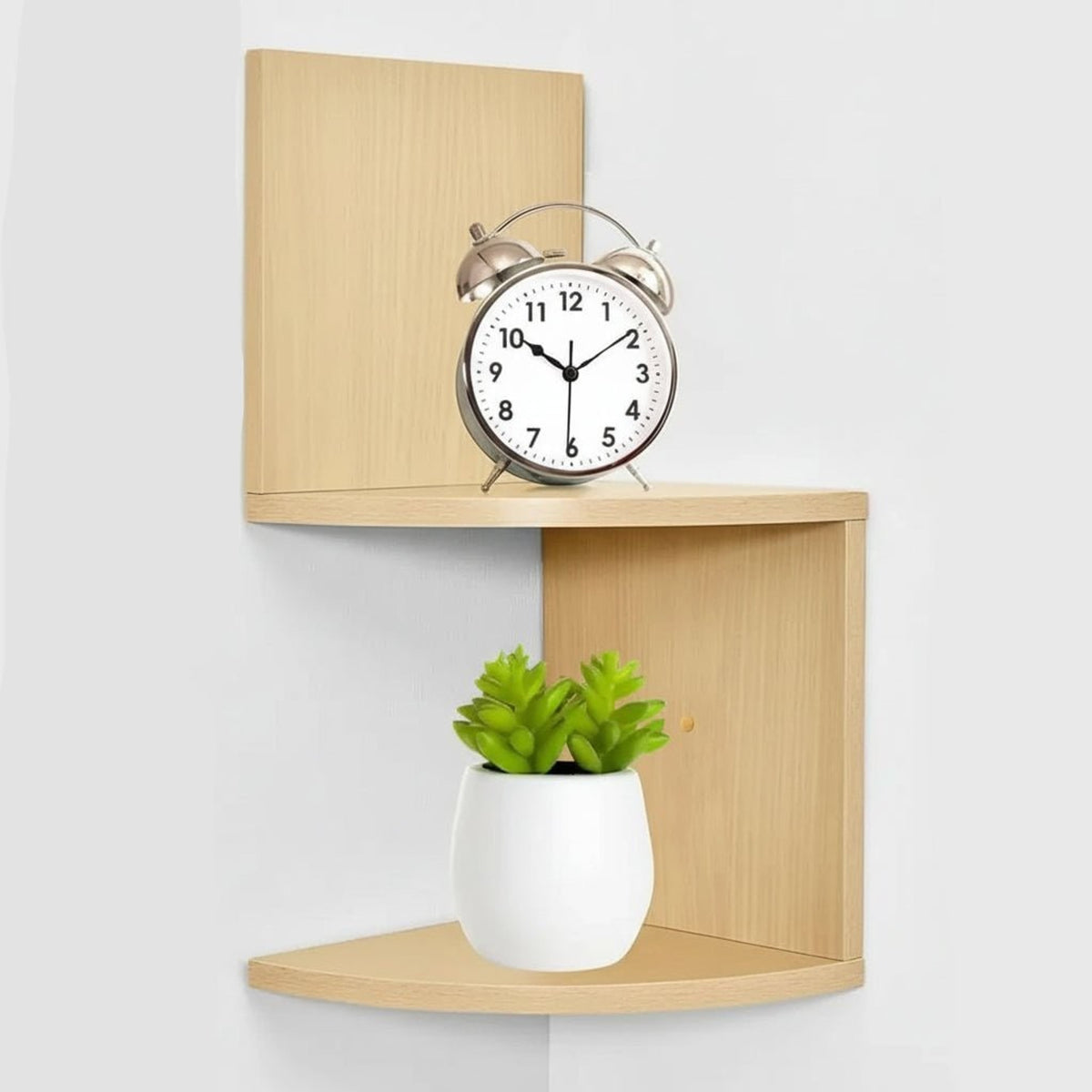 Modern Multi-Tiered Corner Wall Shelf With Lacquered Mdf Panels - Image 4