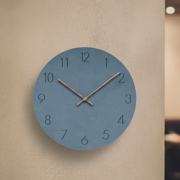 Modern Silent Round Mdf Wall Clock With Wood Hands - Image 1