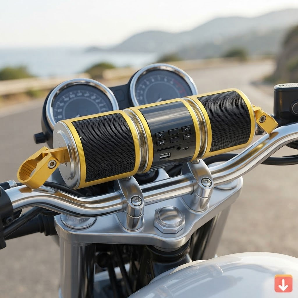Motorcycle Bluetooth Speaker With Fm Radio And 18 Station Presets Waterproof Dual Speakers For Outdoor Riding - Image 1