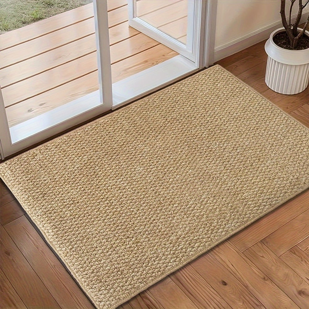 Non-Slip Absorbent Door Mat With Washable Woven Loop Pile Surface - Image 4