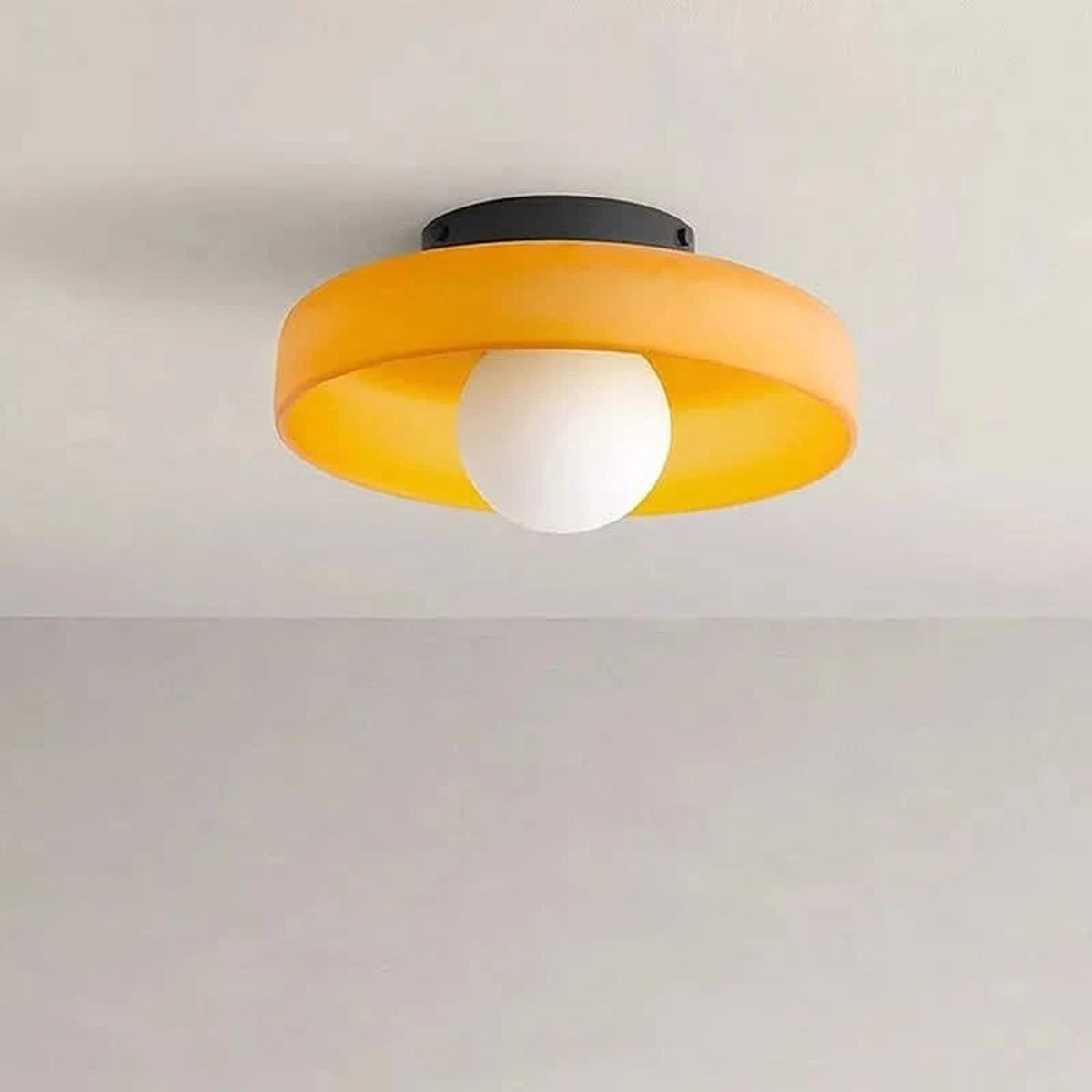 Nordic Glass Ceiling Lamp With Disc Shade - Image 3